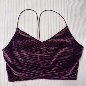 Wild Fable Velvet Strappy Top in Rich Burgundy